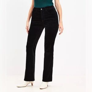 NWT - LOFT Curvy Straight Black Corduroy Pants - Size 10 T